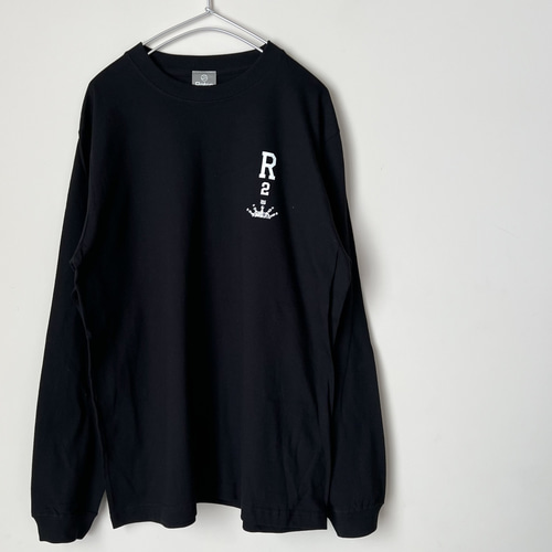 大人の高見え長袖Tシャツ 隠れ猫ペイズリー柄ロンT 黒ブラック メンズ