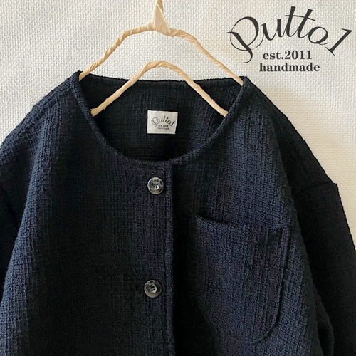 白黒は完売/黒のみ5「受注生産」卒入学〜普段着/上品なネップツィード 
