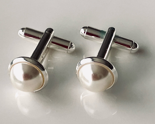 袖口のおしゃれ！パールカフスボタン タイピン・カフス miko 通販