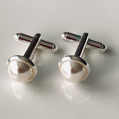 袖口のおしゃれ！パールカフスボタン タイピン・カフス miko 通販