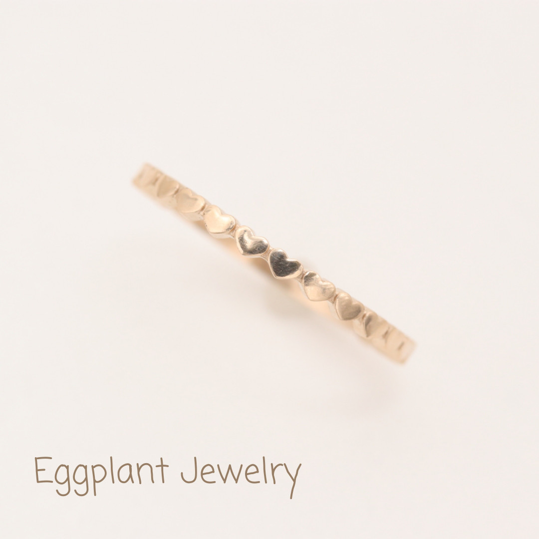 受注生産【K10】【K18】【K18PG】ミニハートラインリング