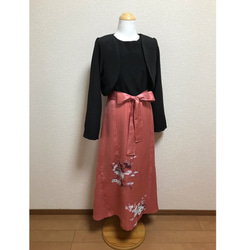 89 ☆訪問着☆着物リメイク☆ノースリーブワンピース☆M☆一点物