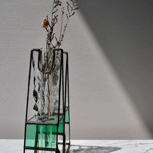 M】二輪挿しステンドグラスR＆B 新作2025 一輪挿し・花瓶・花器 ALMA