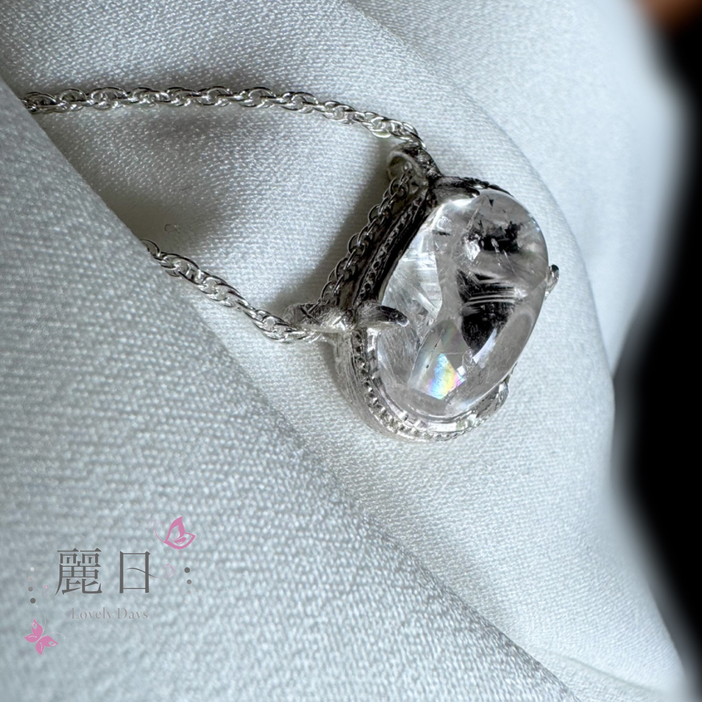 クォーツインクォーツ（虹）×純銀ネックレス