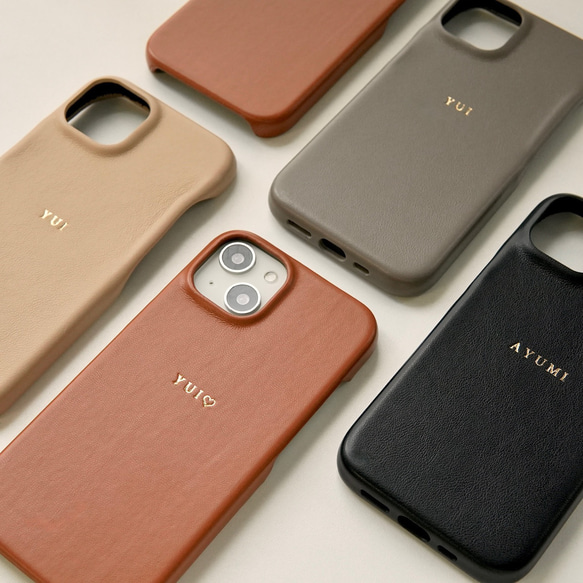 「刻む想い」イニシャル刻印PUレザーハードスマホケース 8枚目の画像