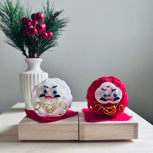 幸運を呼ぶ可愛らしい水引だるま 【紅白ｾｯﾄ】 その他インテリア雑貨