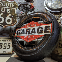 GARAGEサインボード ガレージ壁掛け看板 アメリカンフェンス 店舗什器