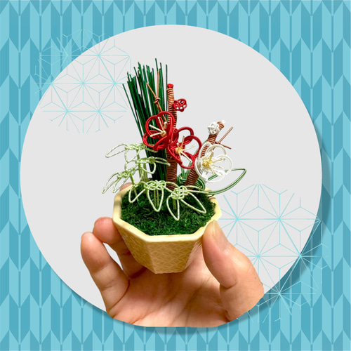 水引mini盆栽 松竹梅 立体・オブジェ Rarura 通販 18708009｜Creema