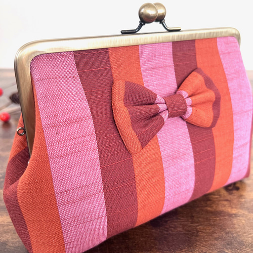 かのん様ご予約　　着付け　がま口　ポーチ　紬 かのん様ご予約 着付け がま口 ポーチ 紬