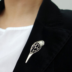 ★オーダー★Pt900セキセイインコブローチ【Pio by Parakee】budgie sapphire broach 5枚目の画像