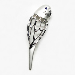 ★オーダー★Pt900セキセイインコブローチ【Pio by Parakee】budgie sapphire broach 7枚目の画像