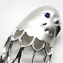 ★オーダー★Pt900セキセイインコブローチ【Pio by Parakee】budgie sapphire broach 2枚目の画像