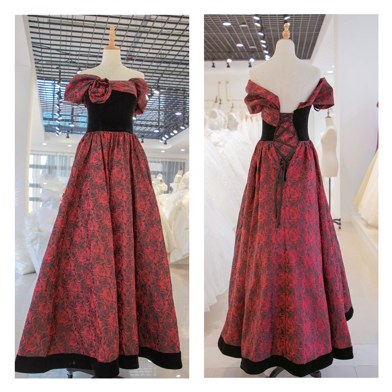 魅惑の花レース　2色  高級カラードレス オーダーメイド美品 花嫁/パーティー/音楽会M02