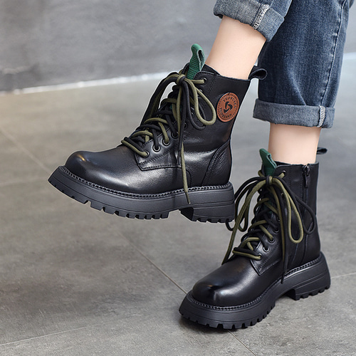 秋冬牛革英倫風マルティンス靴厚底百足短靴22.5-25サイズ 41069 ブーツ