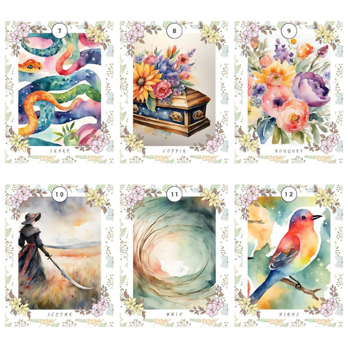 送料無料】銀河の花束ルノルマンカード 水彩画アート その他アート