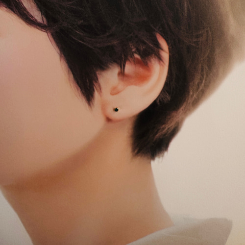 天然 グランディディエライト ピアス K18YG ピアス（スタッド