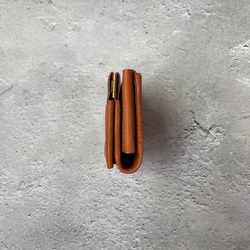 ほぼカードサイズなミニマム財布【ブラウン】 キャッシュレス財布 極小ミニ財布 イタリアンレザー 財布 2枚目の画像