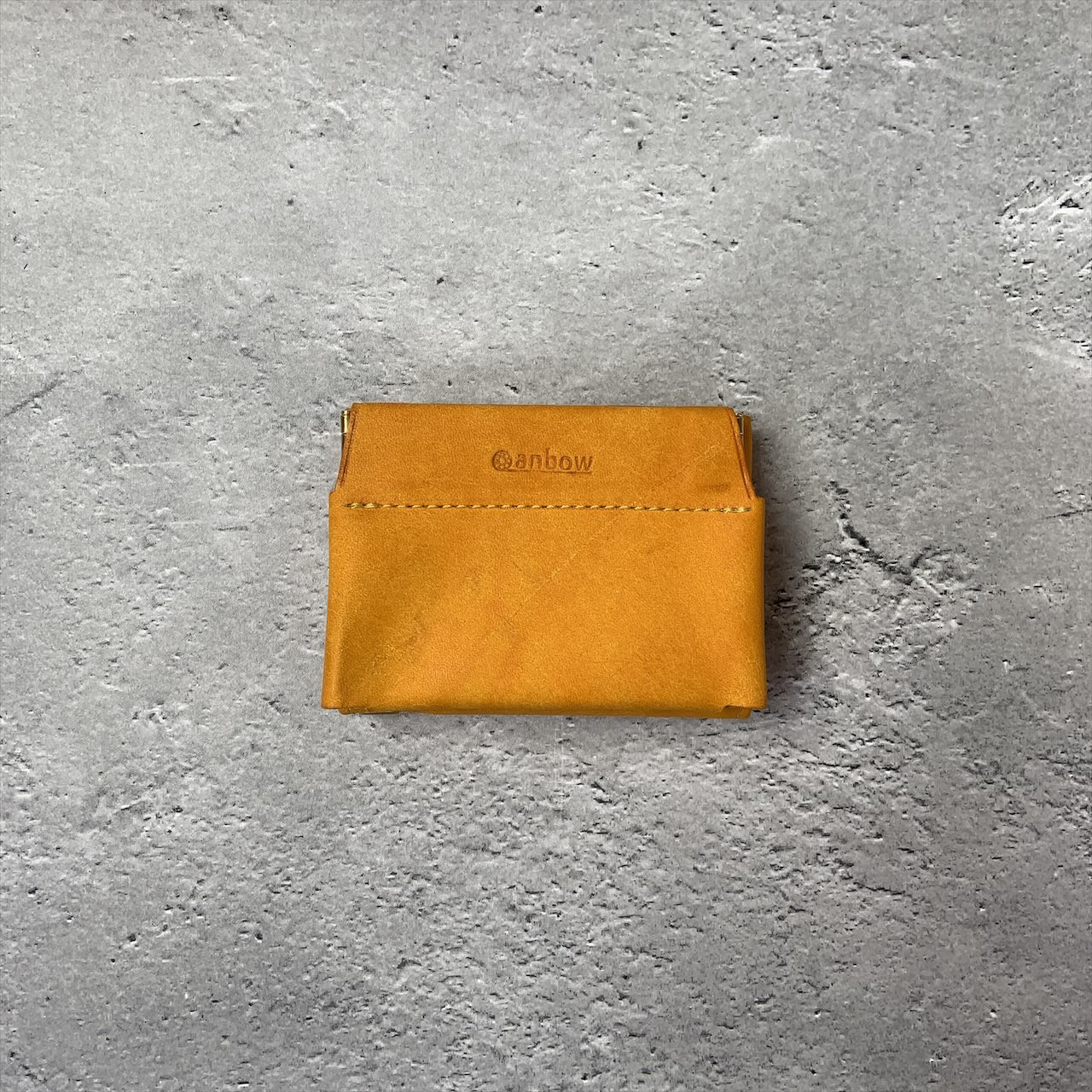 ほぼカードサイズなミニマム財布【イエロー】 キャッシュレス財布 極小ミニ財布 イタリアンレザー 財布