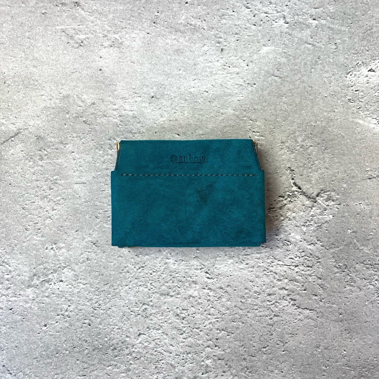 ほぼカードサイズなミニマム財布【ターコイズ】 キャッシュレス財布 極小ミニ財布 イタリアンレザー 財布