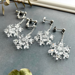 ハンドメイド 雪の結晶 イヤリング♡ イヤリング 雪の結晶 - メルカリ