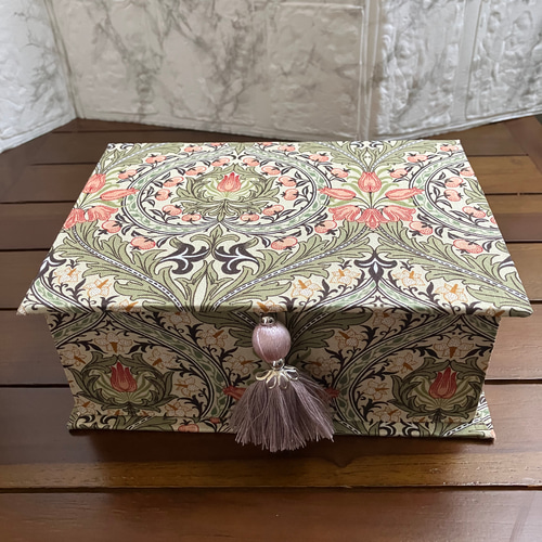 インテリア茶箱】ウィリアムモリスの生地で作った収納箱ハンドメイド大