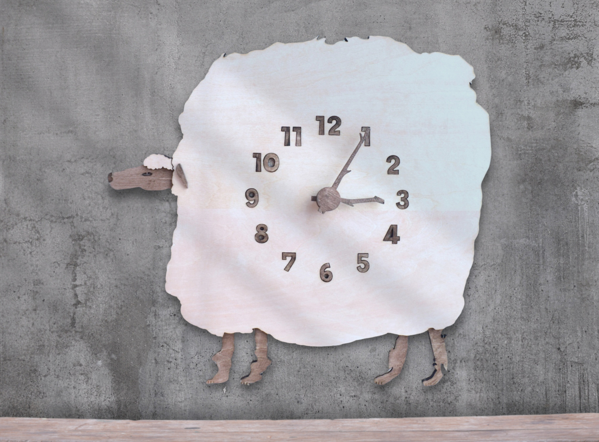 今宵ヒツジが夢へ誘う レギュラーサイズ 時計 木製 掛け時計