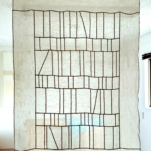 ポジャギ 生なり 麻 《受注制作》 カーテン yuki.h.k 通販 18709995