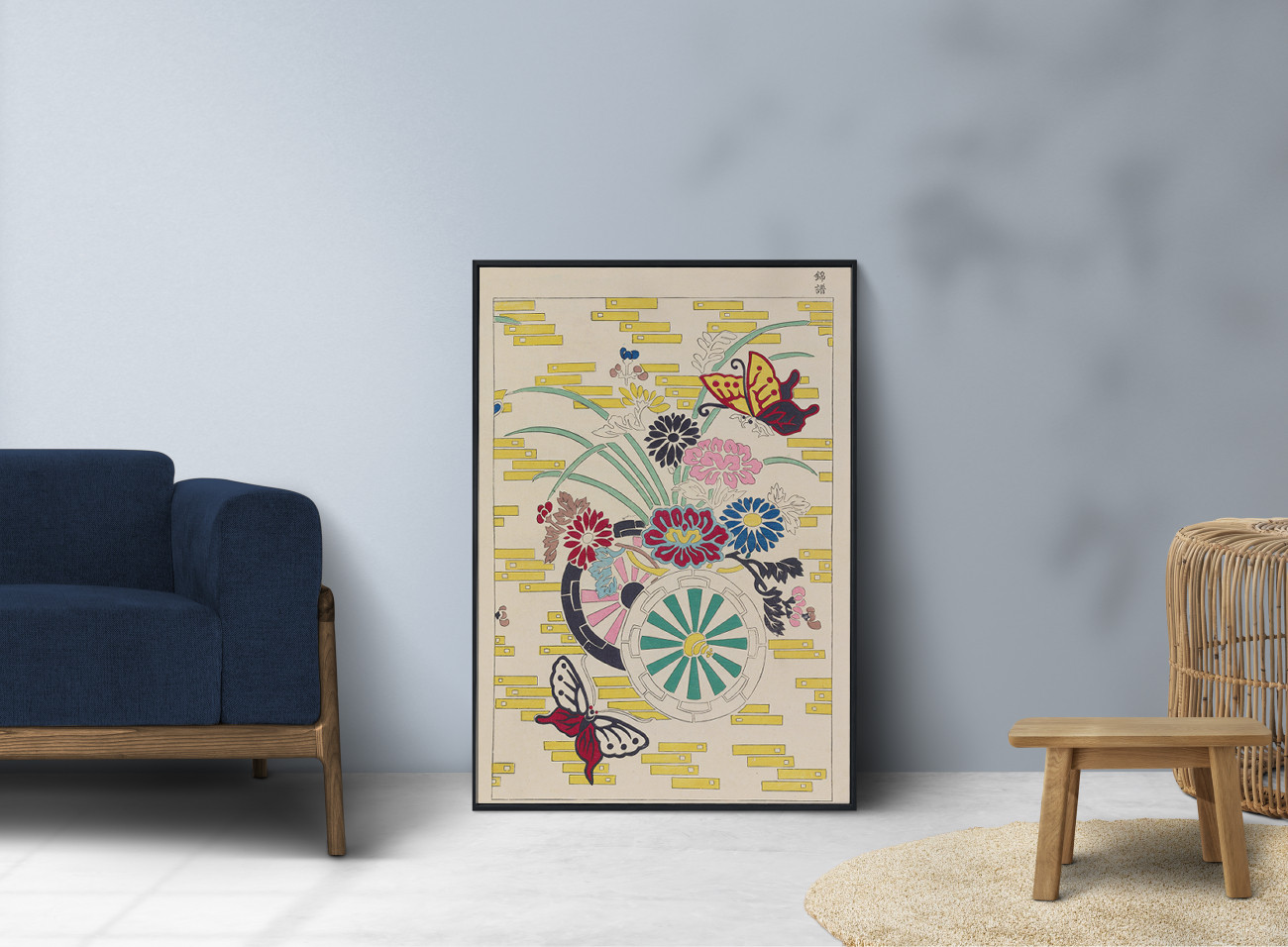芸能人愛用アイテム特集 陶板画　リンドウ　額入り　昭和レトロモダン　かわいい絵柄　美術品　和風 絵画