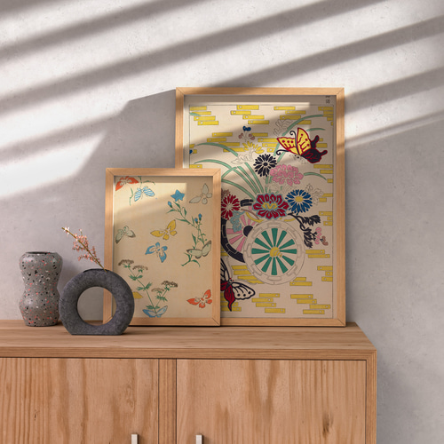 陶板画　リンドウ　額入り　昭和レトロモダン　かわいい絵柄　美術品　和風 楽天市場】三宅和光「 りんどう 」 日本画 SM ( サムホール
