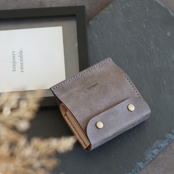 二つ折り財布 マルゴー×ヌメ革ツートン 財布 ミニ財布 レザー