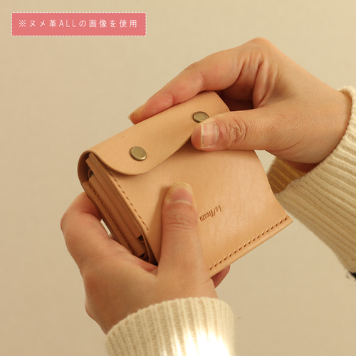 二つ折り財布 マルゴー×ヌメ革ツートン 財布 ミニ財布 レザー