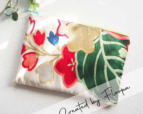 縁起を運ぶ✧着物帯リメイクポーチ ポーチ Floopa 通販 18710930