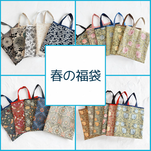 数量限定】春の福袋◇A4サイズ対応 裏地撥水加工トートバッグ2点  