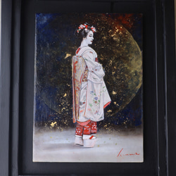 朧「おぼろ」 アクリル画・舞妓・ 原画 ※防カビ処理済 絵画 風