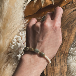 14kgf*インプレッション.リバーストーンのボヘミアンブレスレット 4枚目の画像