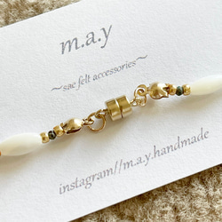 14kgf*インプレッション.リバーストーンのボヘミアンブレスレット 6枚目の画像