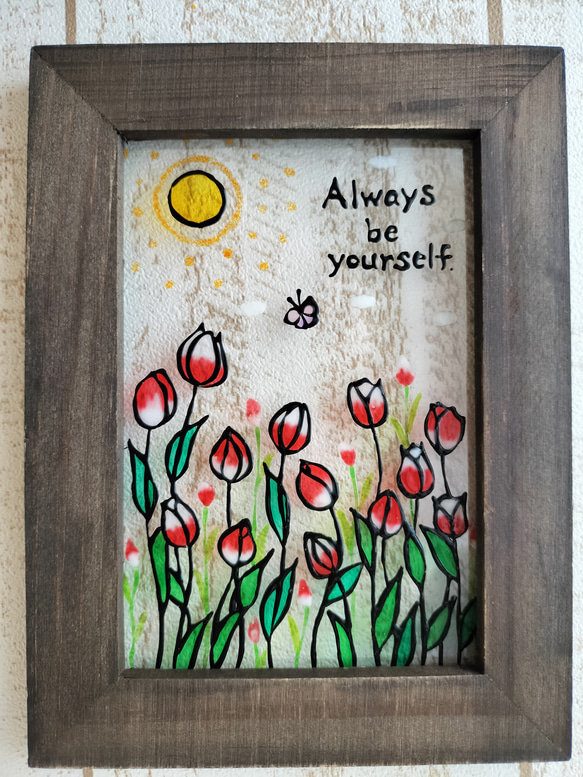 アンティーク風　輸入　ステンドグラス　ガラス　チューリップ アンティーク風 輸入 ステンドグラス ガラス チューリップ