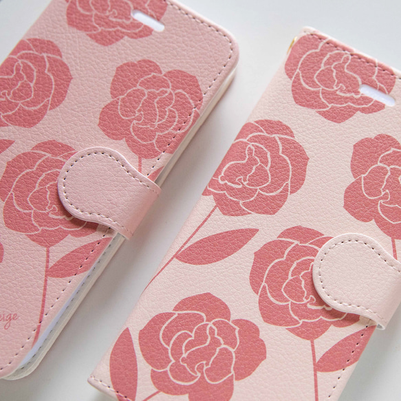 スマホケース　バラとウサギ　薔薇　ばら　ネコ　猫　スマホカバー 3枚目の画像
