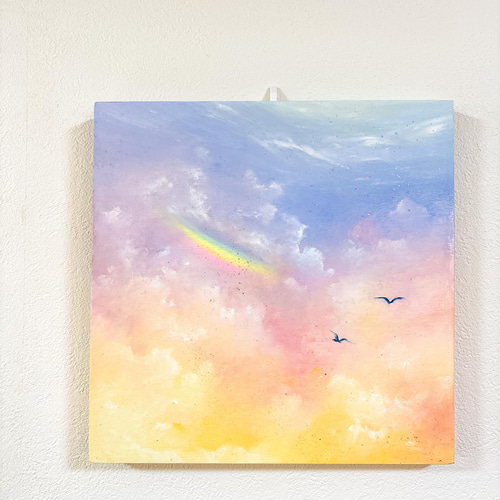 Earth【原画】オレンジ空と虹〜希望の光の射す方へ(チョークアート