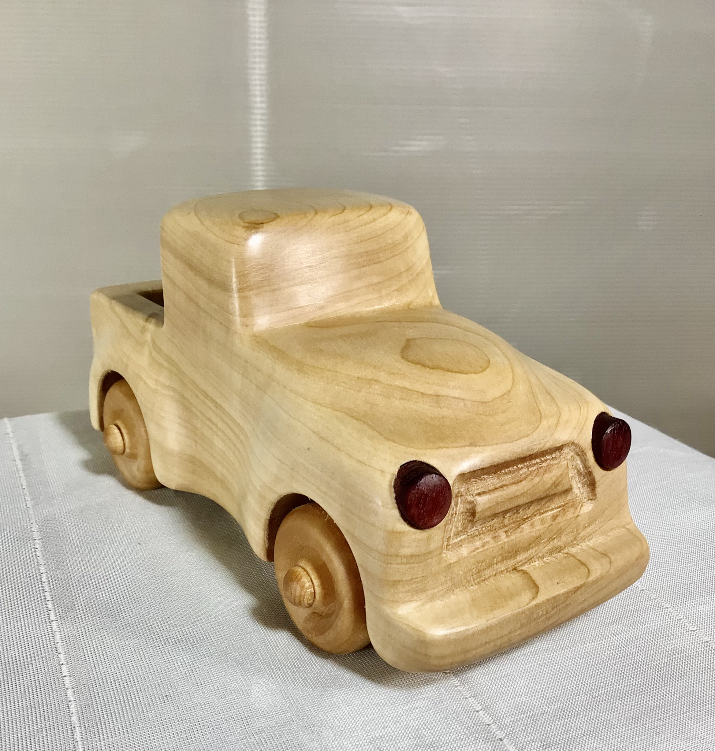 天然木　とち材　アメリカントラック　一点物　手造り