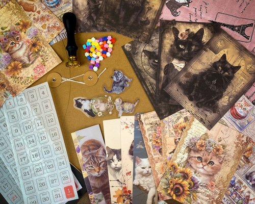 全部ネコ！猫素材でスケジュール帳を手作りできる！「ねこまみれ