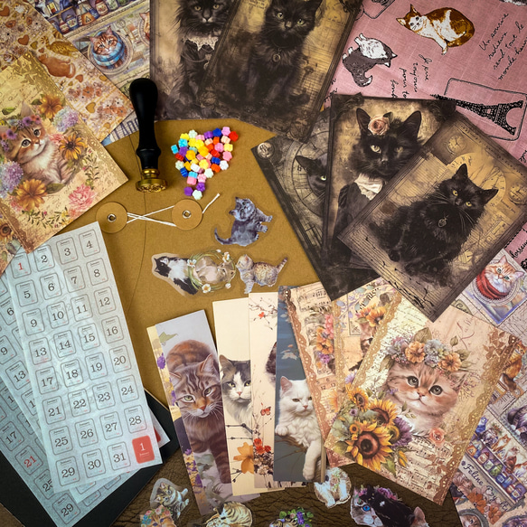 全部ネコ！猫素材でスケジュール帳を手作りできる！「ねこまみれ