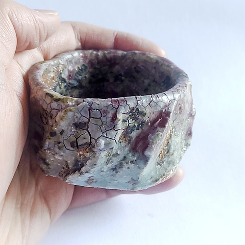 美濃焼作家/一点物]ぐいのみ ビードロのお猪口 陶器のうつわ #047