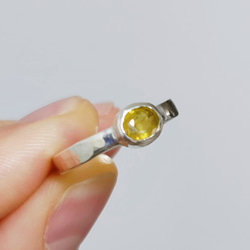 accessories　mauアクセサリーマウ　カレンシルバーイエローサファイア 一点物】11号 イエローサファイア シルバーリング 槌目 天然石