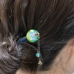 『コラボ作品』福島•ならはの暮らしとクラフトマルシェ【藍染かんざし】※限定販売 2枚目の画像