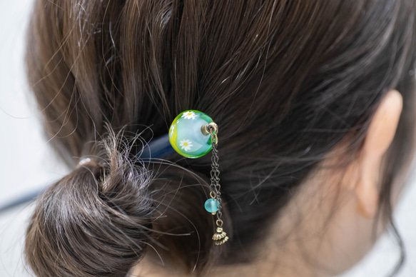 『コラボ作品』福島•ならはの暮らしとクラフトマルシェ【藍染かんざし】※限定販売 2枚目の画像