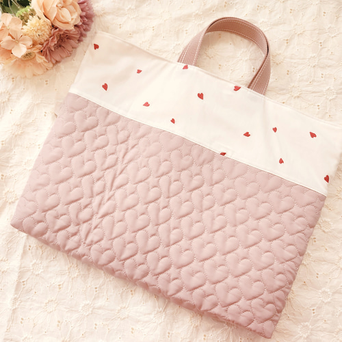 入園入学 女の子 レッスンバック 通園カバン 通学カバン ハートキルト