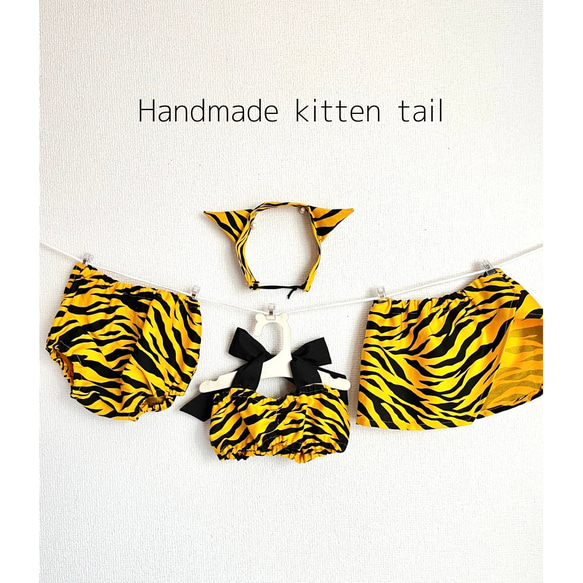 節分の日　鬼のパンツとスタイのset ハンドメイド 節分 鬼のパンツ 女の子セット 100〜110cm 子供服 Handmade kitten