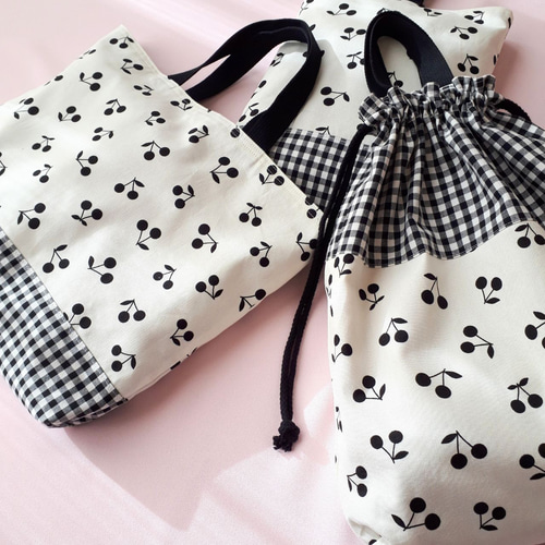 さくらんぼ モノトーン 大人っぽかわいい 入園入学セット レッスン