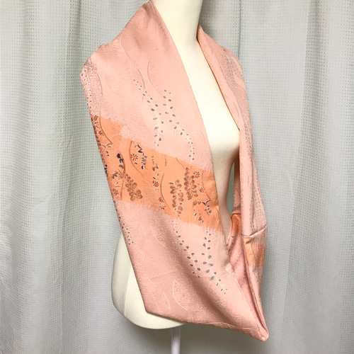 正絹】着物リメイク 訪問着より ねじりスヌード（ネックウォーマー